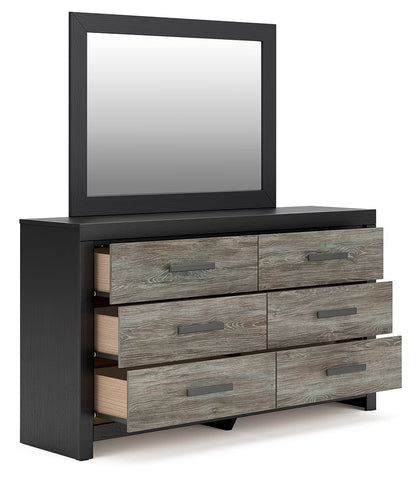 Broachmyn - Dresser And Mirror - Black / Gray