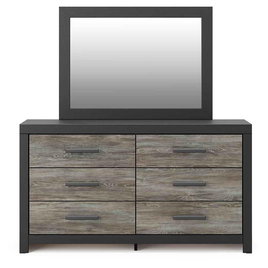 Broachmyn - Dresser And Mirror - Black / Gray