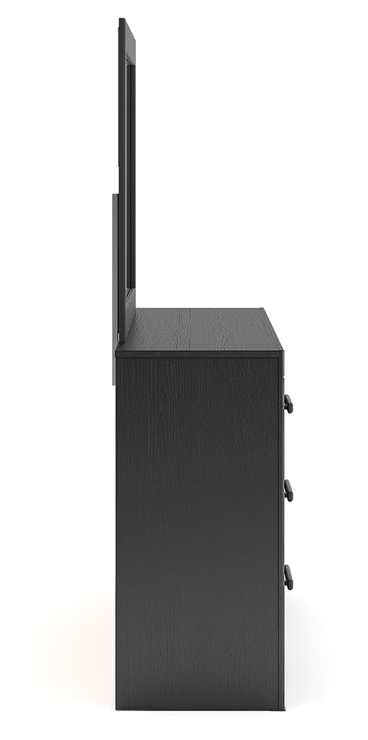 Broachmyn - Dresser And Mirror - Black / Gray