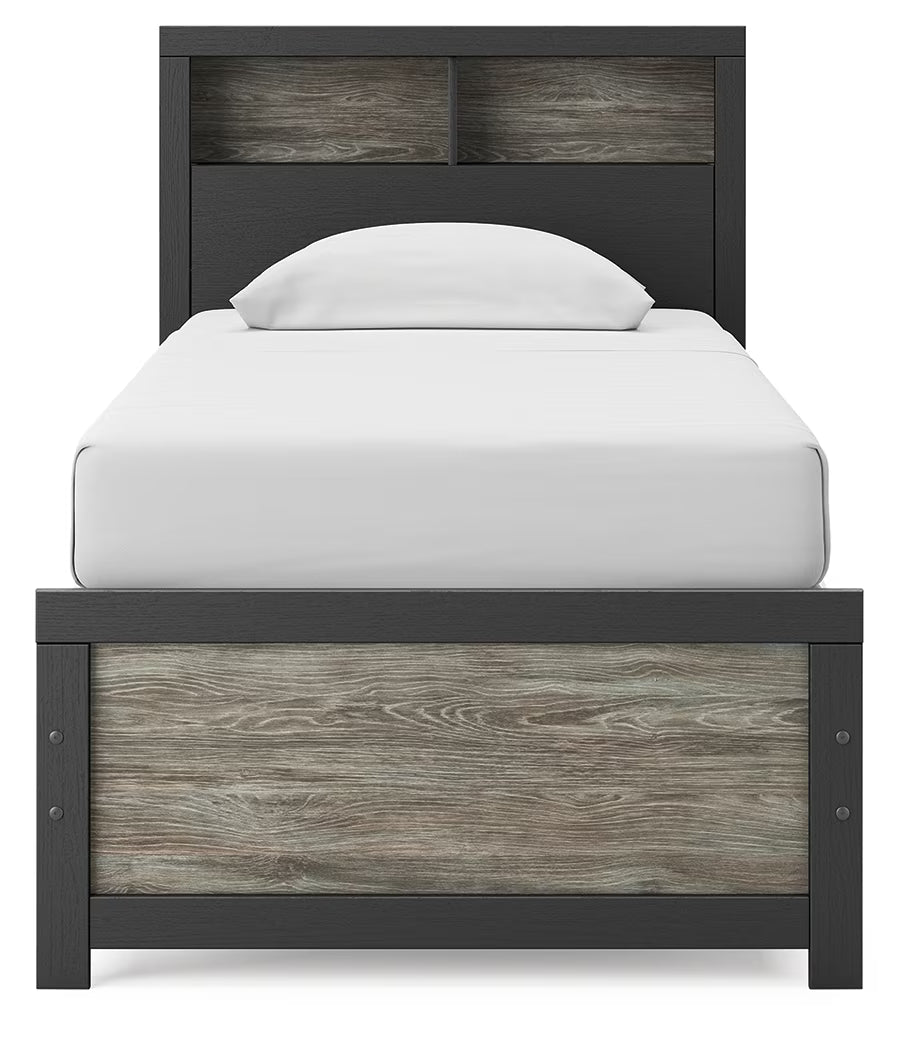 Broachmyn - Twin Bookcase Bed - Black / Gray