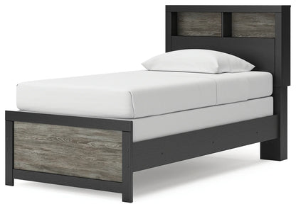 Broachmyn - Twin Bookcase Bed - Black / Gray