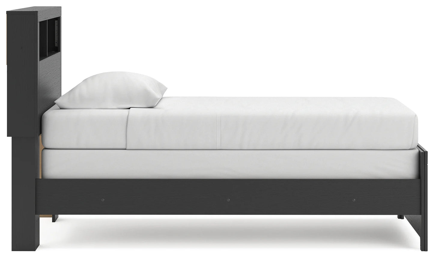 Broachmyn - Twin Bookcase Bed - Black / Gray