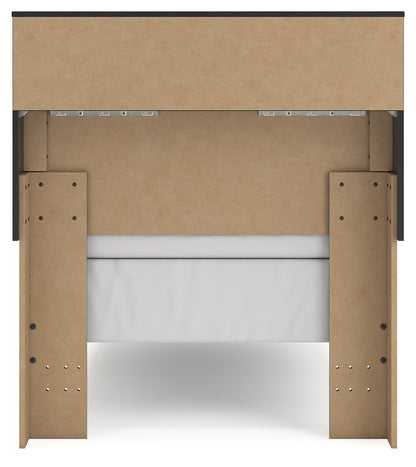 Broachmyn - Twin Bookcase Bed - Black / Gray
