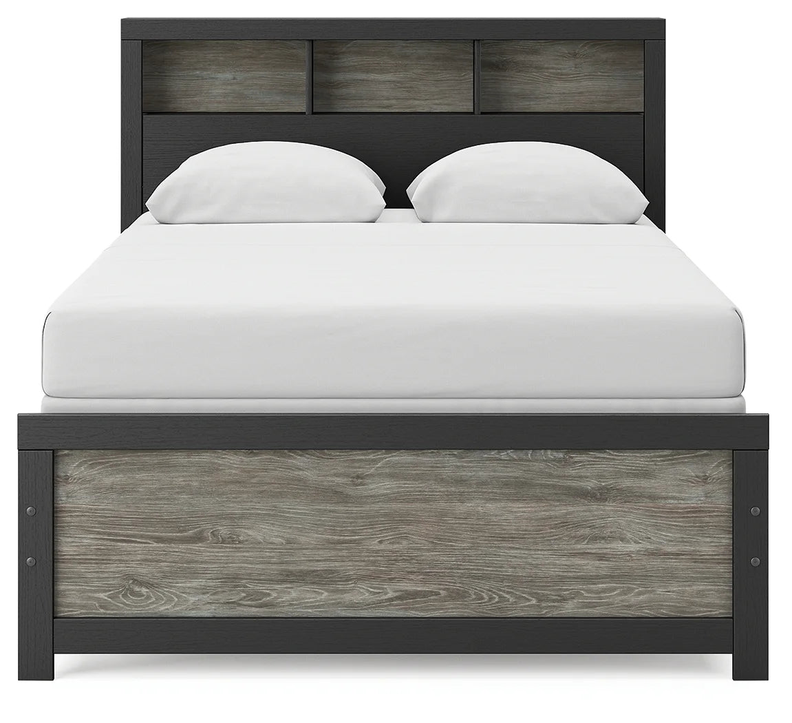 Broachmyn - Full Bookcase Bed - Black / Gray