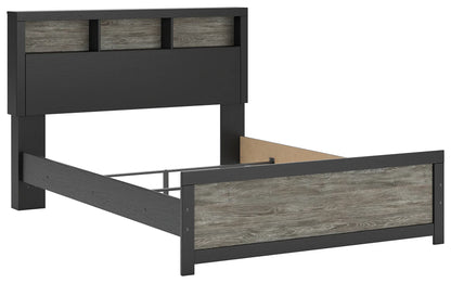 Broachmyn - Queen Bookcase Bed - Black / Gray