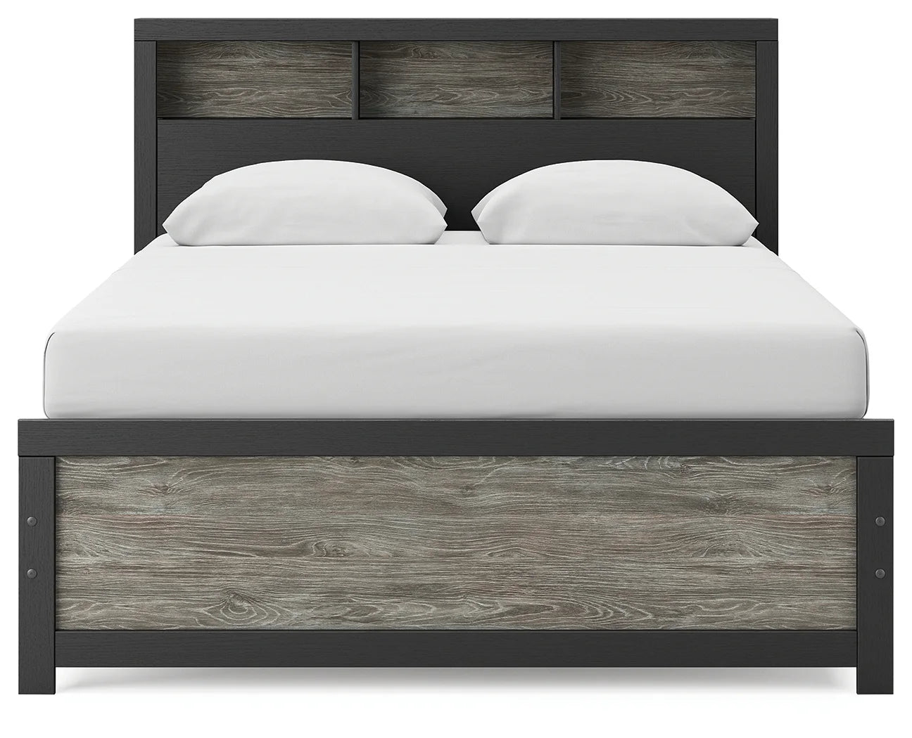 Broachmyn - Queen Bookcase Bed - Black / Gray