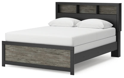 Broachmyn - Queen Bookcase Bed - Black / Gray
