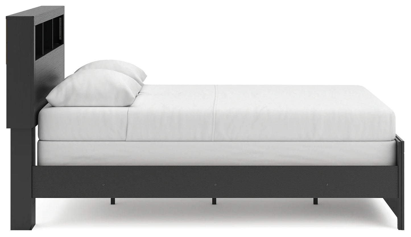 Broachmyn - Queen Bookcase Bed - Black / Gray