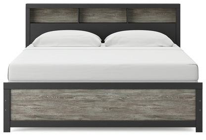 Broachmyn - King Bookcase Bed - Black / Gray