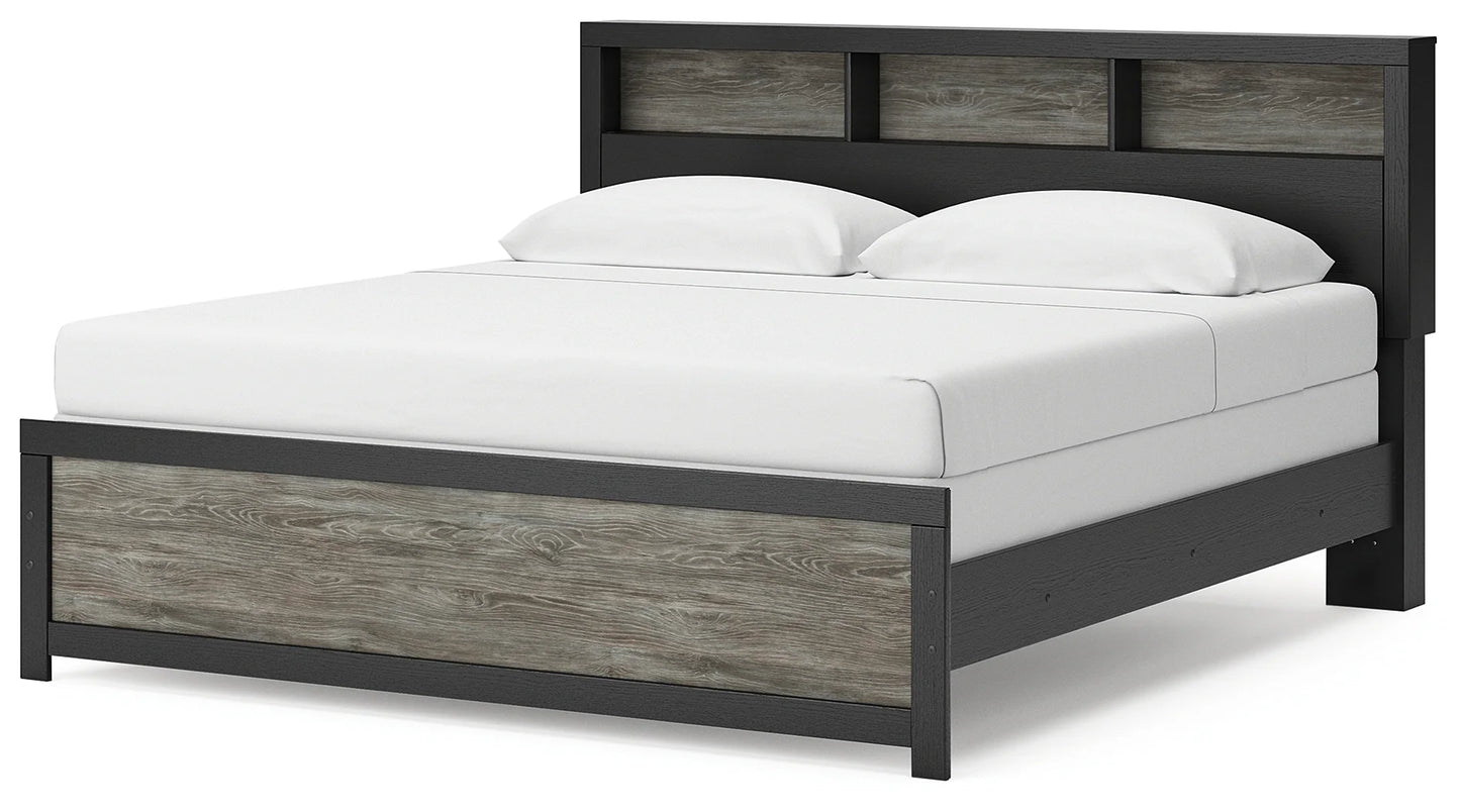 Broachmyn - King Bookcase Bed - Black / Gray