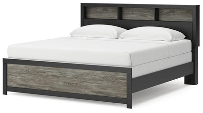 Broachmyn - King Bookcase Bed - Black / Gray