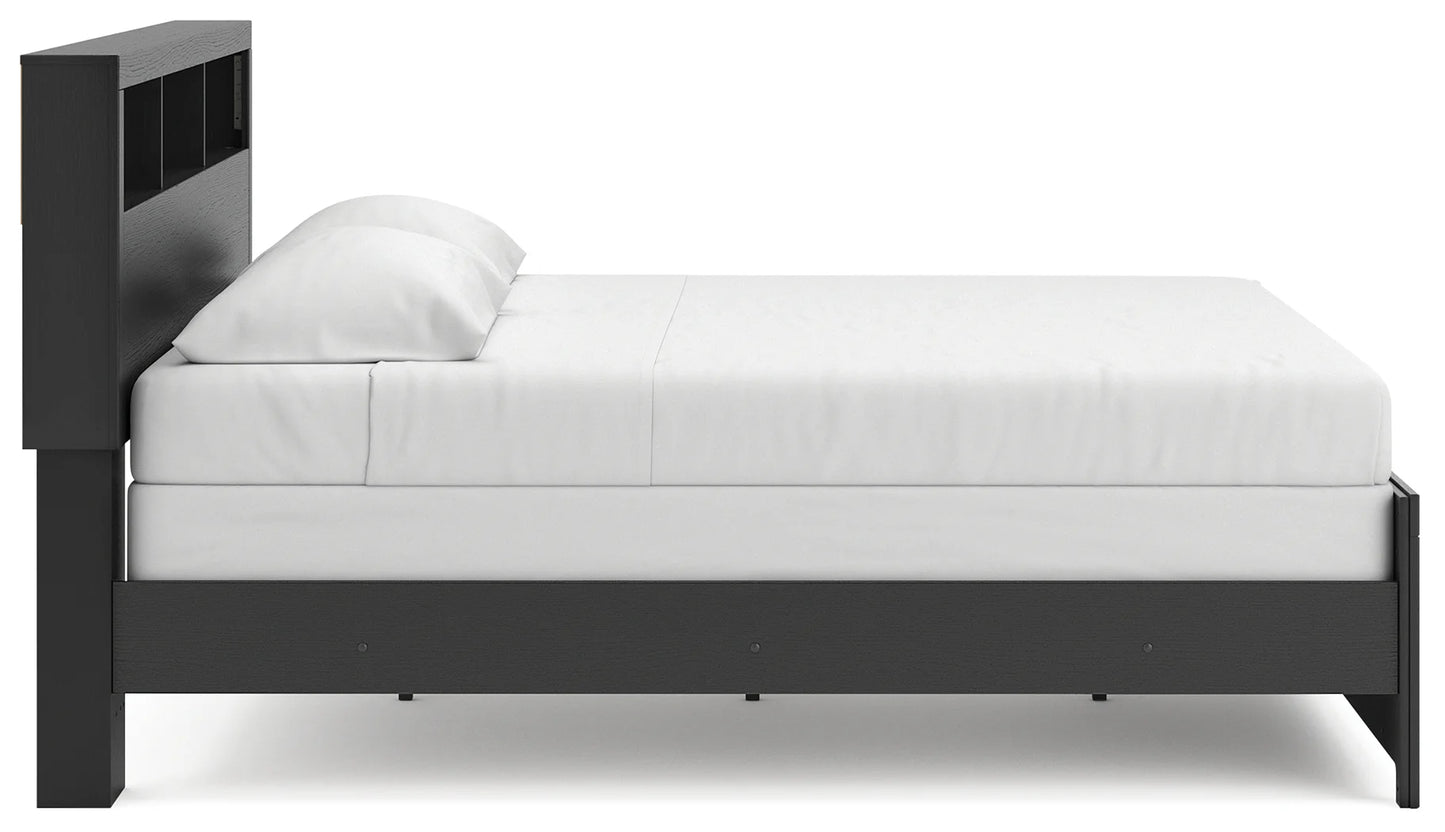 Broachmyn - King Bookcase Bed - Black / Gray