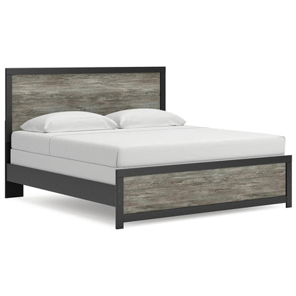 Broachmyn - King Panel Bed - Black / Gray