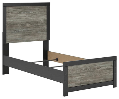 Broachmyn - Twin Panel Bed - Black / Gray