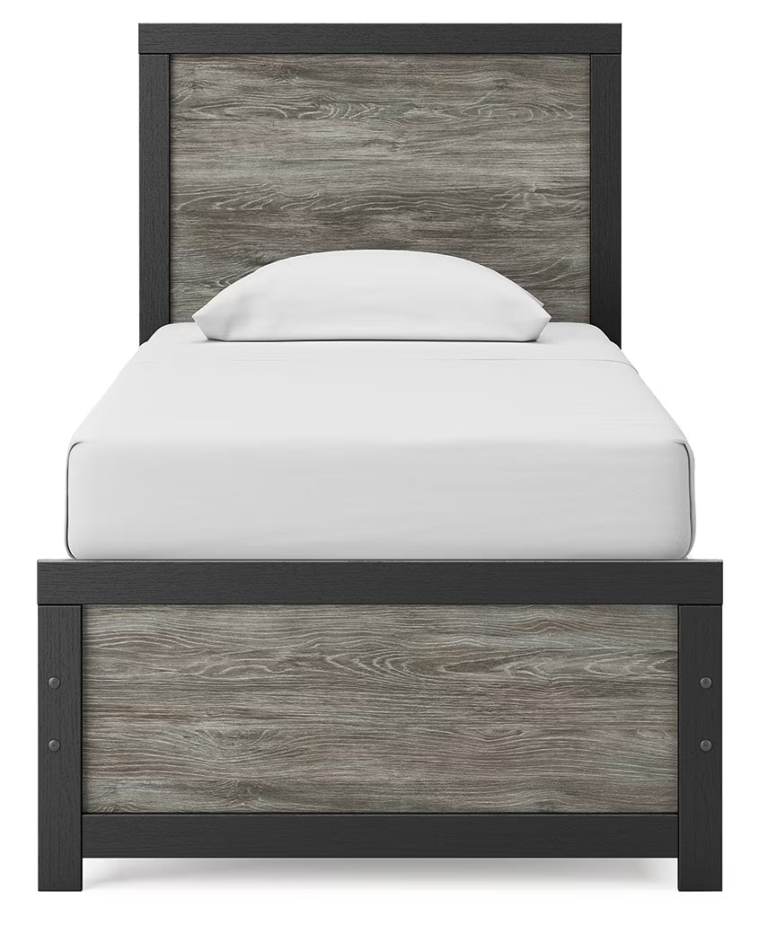 Broachmyn - Twin Panel Bed - Black / Gray