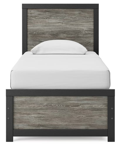 Broachmyn - Twin Panel Bed - Black / Gray