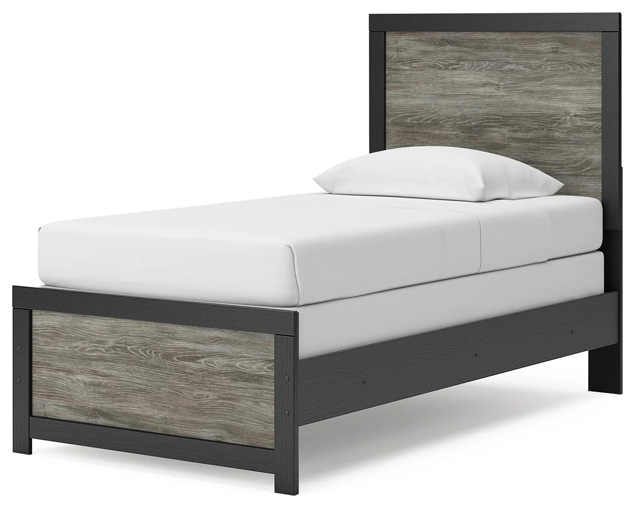 Broachmyn - Twin Panel Bed - Black / Gray