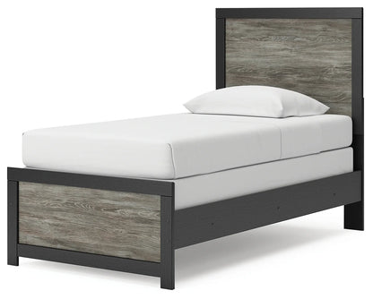 Broachmyn - Twin Panel Bed - Black / Gray