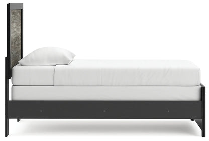 Broachmyn - Twin Panel Bed - Black / Gray
