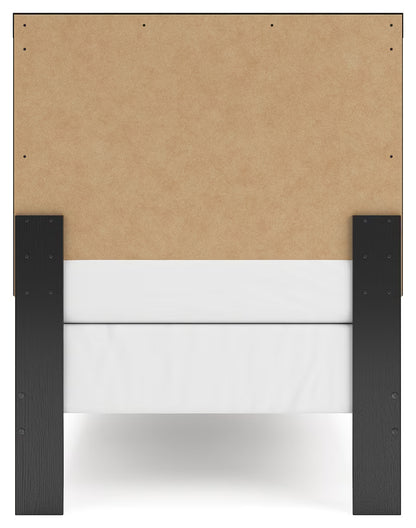 Broachmyn - Twin Panel Bed - Black / Gray