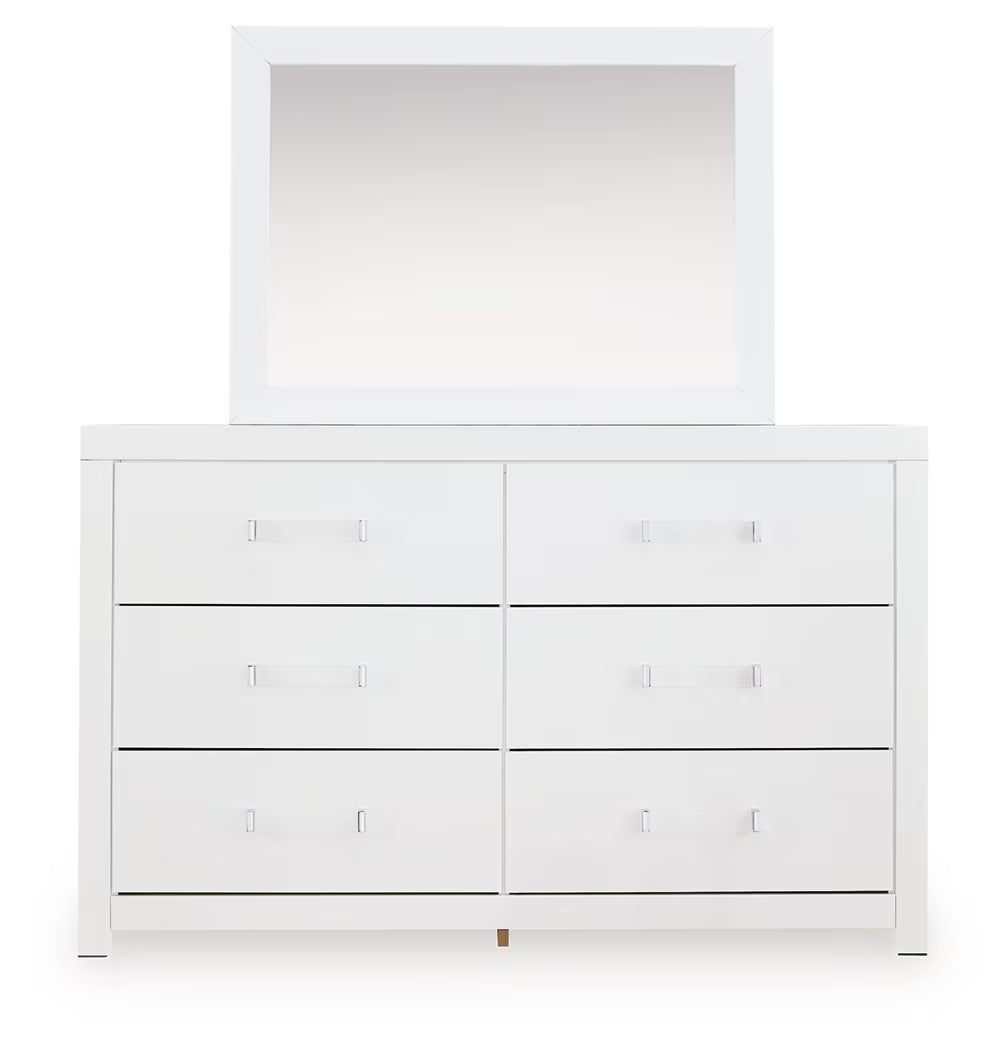 Maeling - Dresser And Mirror - White