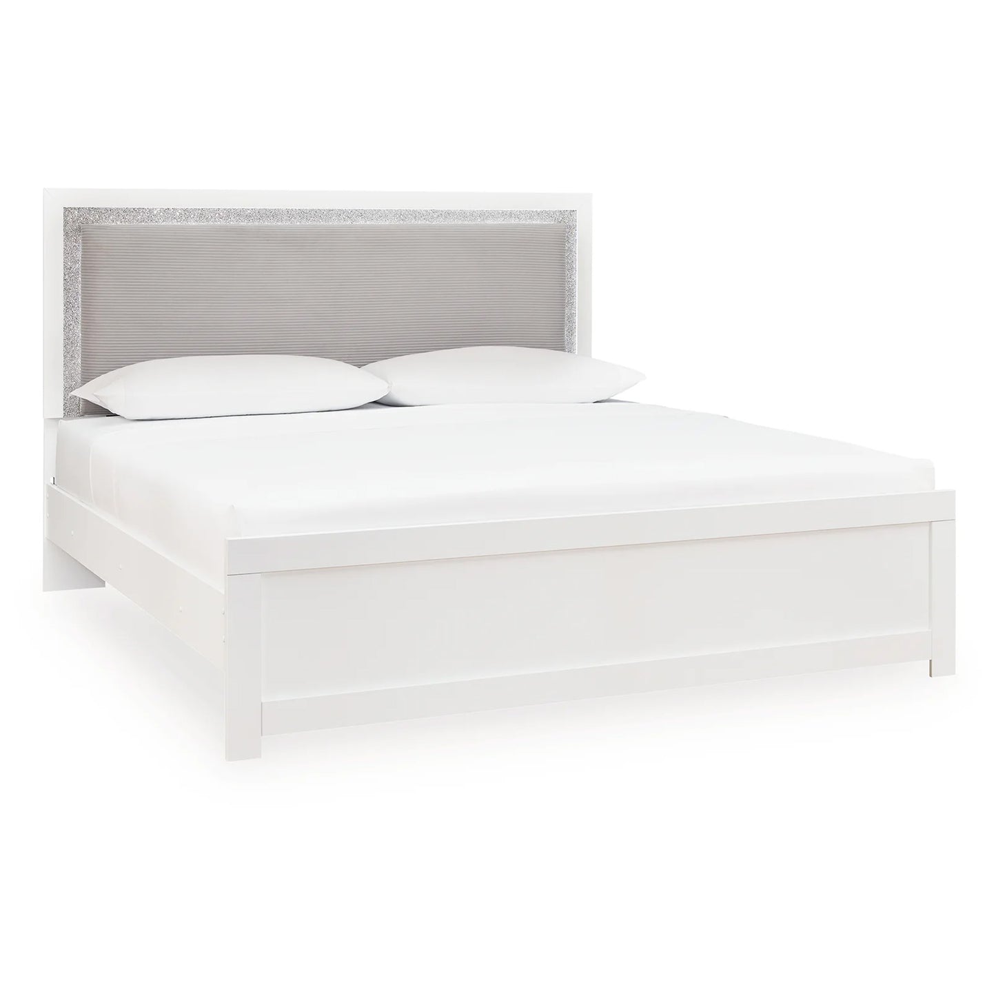 Maeling - King Upholstered Panel Bed - White