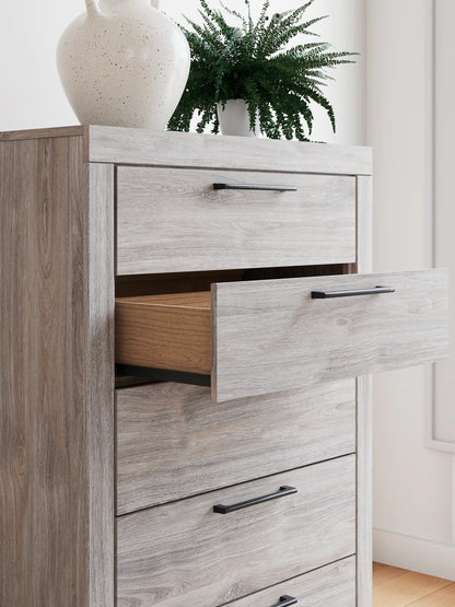 Broachmyn - Five Drawer Chest - Gray