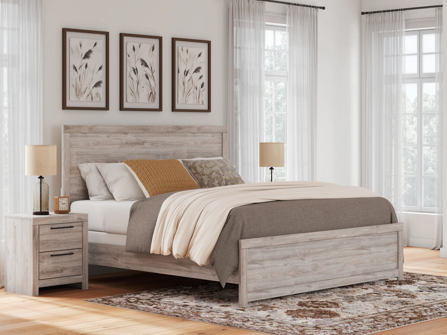 Broachmyn - King Panel Bed - Gray