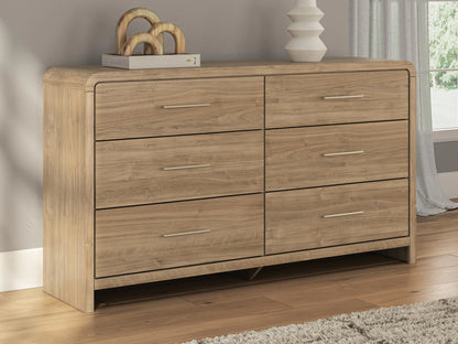 Gramburg - Six Drawer Dresser - Warm Natural Brown