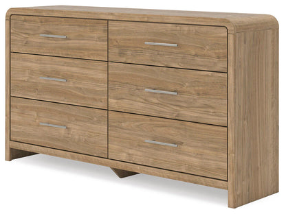 Gramburg - Six Drawer Dresser - Warm Natural Brown