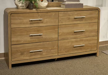 Gramburg - Six Drawer Dresser - Warm Natural Brown
