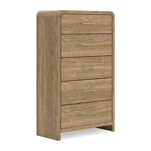 Gramburg - Five Drawer Chest - Warm Natural Brown