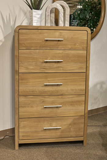 Gramburg - Five Drawer Chest - Warm Natural Brown