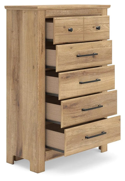 Makidern - Tan - Five Drawer Chest