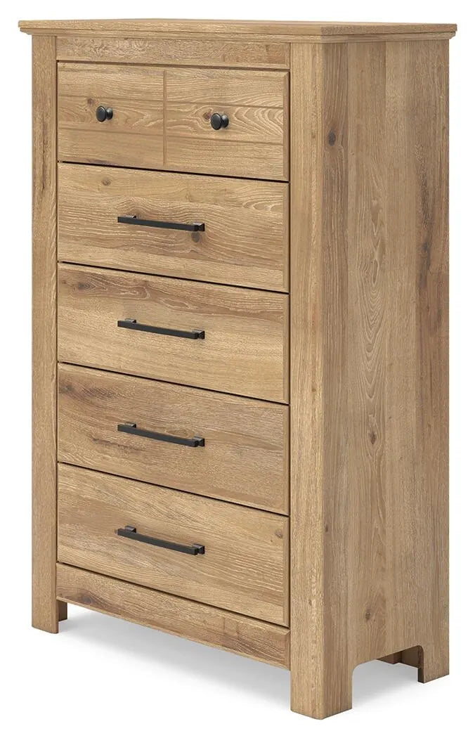 Makidern - Tan - Five Drawer Chest