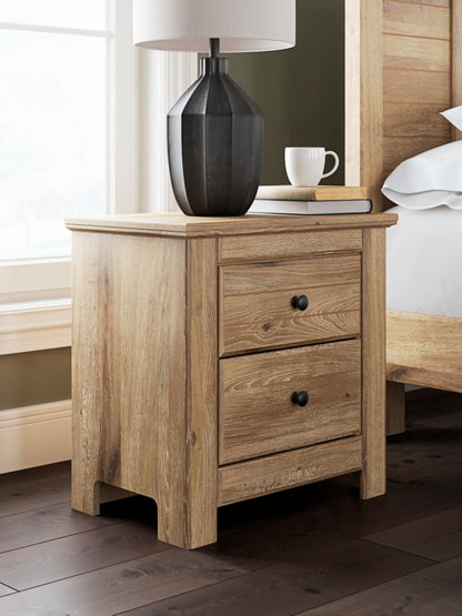 Makidern - Tan - Two Drawer Night Stand