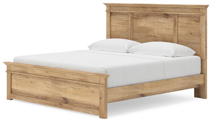 Makidern - King Panel Storage Bed With Under Bed Storage Unit - Tan