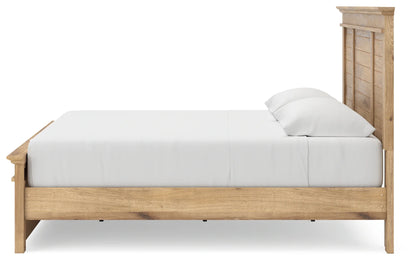 Makidern - King Panel Storage Bed With Under Bed Storage Unit - Tan