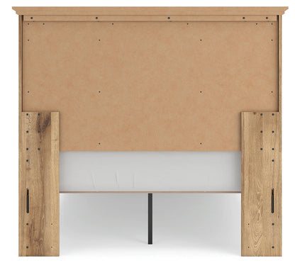 Makidern - Full Panel Storage Bed With Storage Footboard - Tan