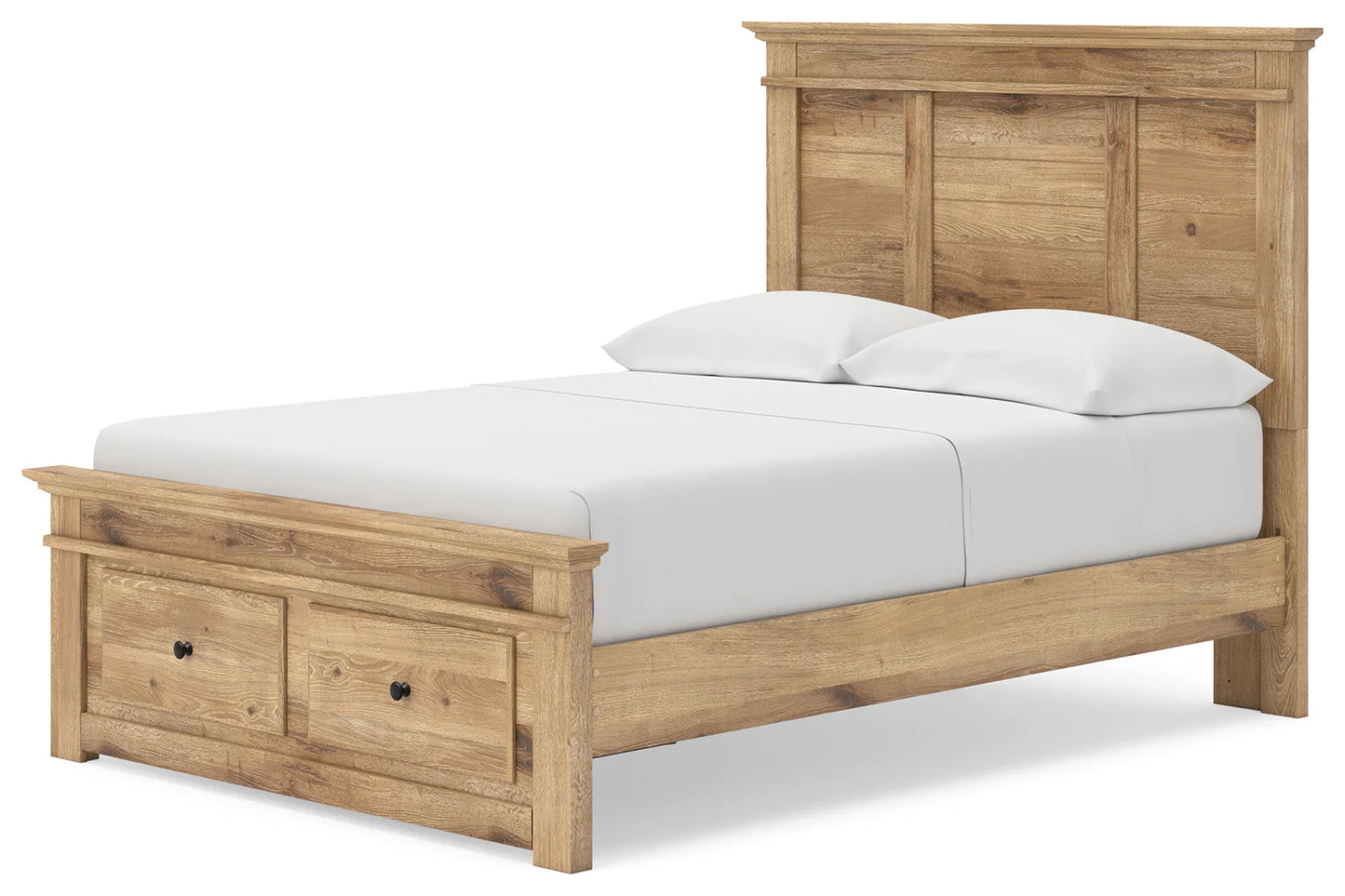 Makidern - Full Panel Storage Bed With Storage Footboard - Tan