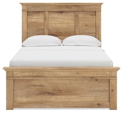 Makidern - Full Panel Storage Bed With Under Bed Storage Unit - Tan