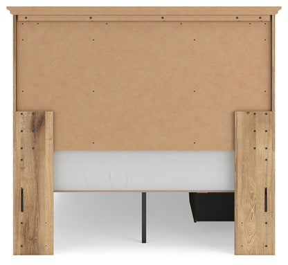 Makidern - Full Panel Storage Bed With Under Bed Storage Unit - Tan