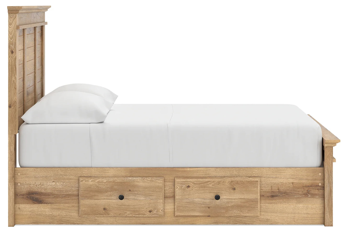 Makidern - Full Panel Storage Bed With Under Bed Storage Unit - Tan