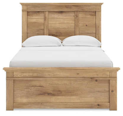 Makidern - Full Panel Storage Bed With 2 Under Bed Storage Units - Tan