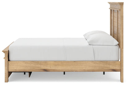 Makidern - Full Panel Storage Bed With Under Bed Storage Unit And Storage Footboard - Tan