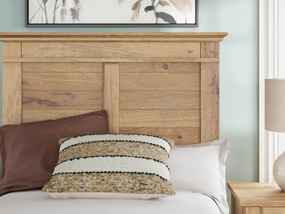 Makidern - Twin Panel Storage Bed With 2 Under Bed Storage Units And Storage Footboard - Tan