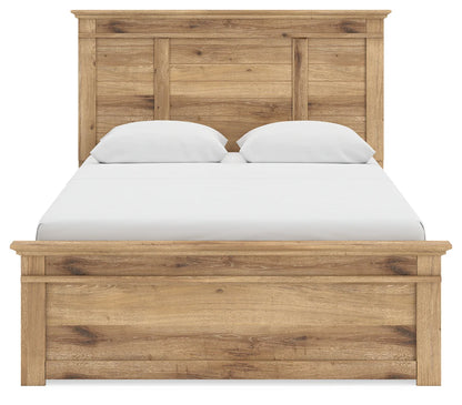 Makidern - Queen Panel Storage Bed With 2 Under Bed Storage Units - Tan