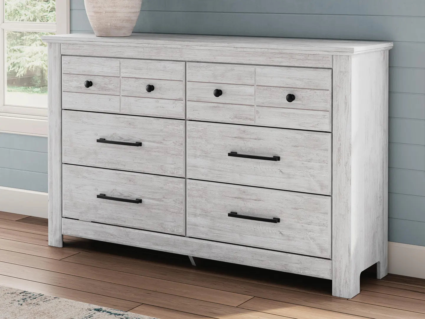 Makidern - Whitewash - Six Drawer Dresser