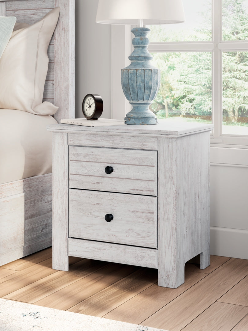 Makidern - Whitewash - Two Drawer Night Stand