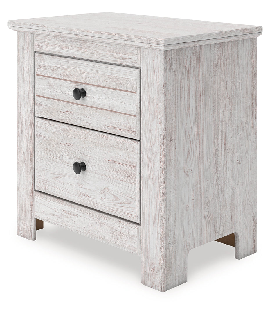 Makidern - Whitewash - Two Drawer Night Stand